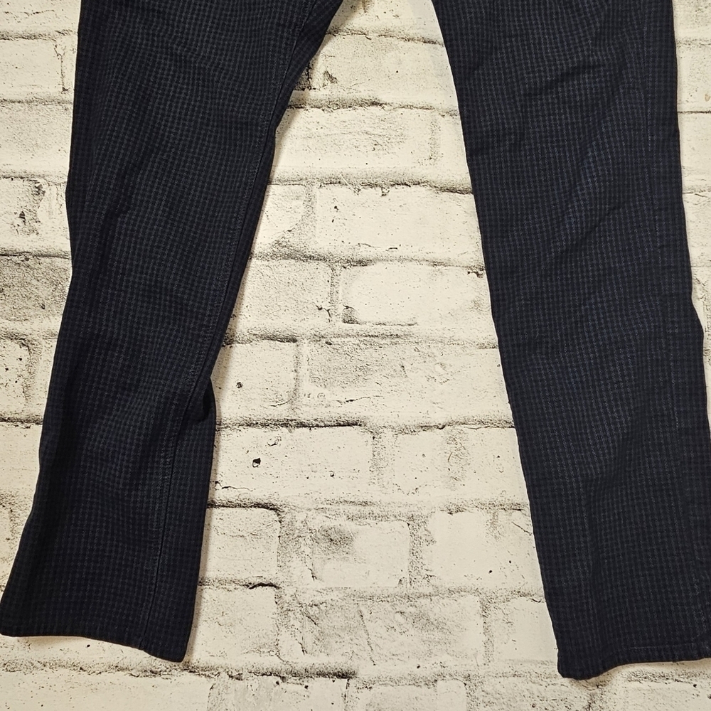 Re-Hash Men’s Checkered Denim Pants Blue Size 40 Contemporary Fit - Picture 4 of 10